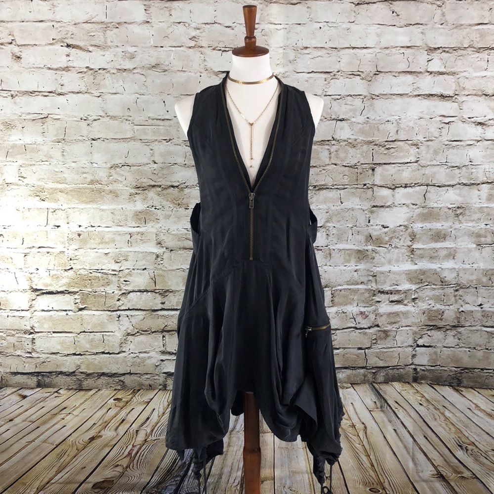 || All Saints || Black Zeeda Zipper Dress UK8/US4